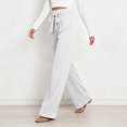 thumbnail image 5 of Tqcoqu Women's High Waisted Wide Leg Lounge Pants, Lightweight Loose Work Elastic Casual Outfits Trousers with Pockets, 5 of 7
