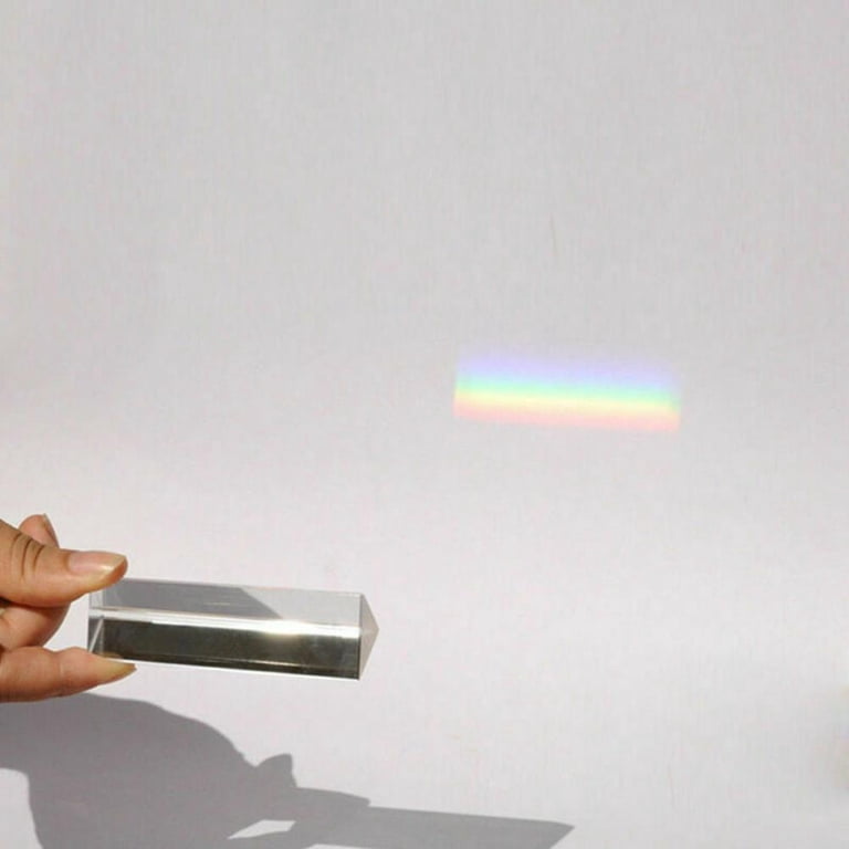 Triangle Led Rotating Prism Optical Glass Triple Triangular Prism Physics Teaching Light Spectrum