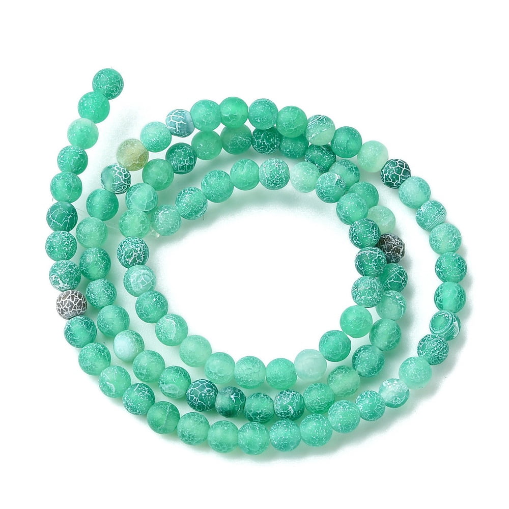 Natural Agate Beads Strands Dyed Round Grade A Green 4mm Hole: 0.8mm 93pcs/strand 14.5 inch