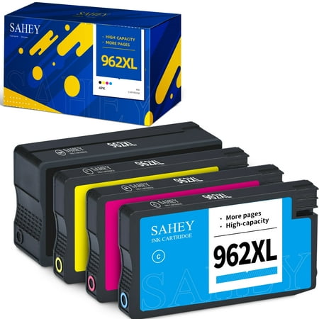 962XL Ink Cartridges with HP 962 XL with HP Officejet Pro 9010 9012 9015 9015e 9018 9025 9020 9026 9028 (1 Black  1 Cyan  1 Magenta  1 Yellow) What will you get: 962 XL 962XL ink cartridge (4-Pack) 1 X 962XL Black ink cartridge 1 X 962XL Cyan ink cartridge 1 X 962XL Magenta ink cartridge 1 X 962XL Yellow ink cartridge Compatible Printer List: HP Officejet Pro 9010 / 9012 / 9015 / 9015e / 9018 / 9025 / 9025e / 9020 / 9026 / 9027 / 9028 / 9029 Cartridge Page Yield: 2000 pages per Black ink cartridge 1600 pages per Color ink cartridge NOTE: It depends on printer and usage