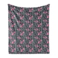 thumbnail image 1 of Floral Soft Flannel Fleece Throw Blanket, Ornamental Arrangement of Vivid Color Summer Flower Bouquet and Wild Herbs Pile, Cozy Plush for Indoor and Outdoor Use, 50" x 70", Multicolor, by Ambesonne, 1 of 6