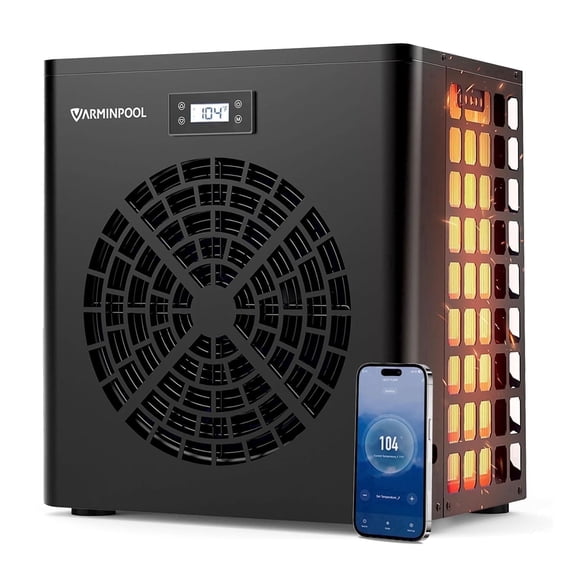 Swimming Pool Heater, Pool Heat Pump for Above Ground Pools up to 5400 Gallons, WiFi Control Smart App, 120V Electric Pool Heater
