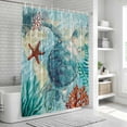 thumbnail image 6 of Sea Turtle Coastal Bathroom Shower Curtains with 12 Hooks Polyester Waterproof Shower Curtain for Stalls and Bathtubs Nautical Summer Coral Ocean Vintage Decorative Bathroom Curtain 36x72 Inches, 6 of 9