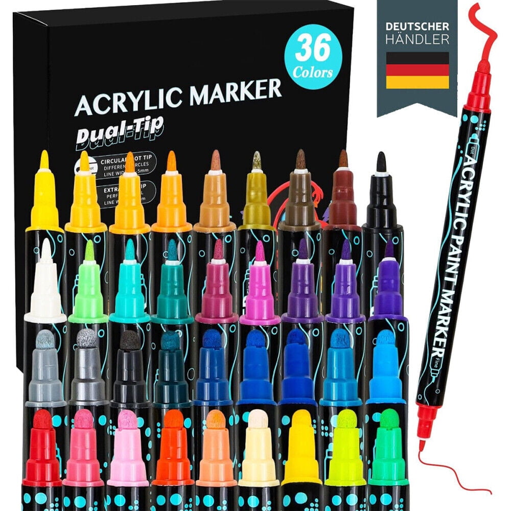 36 - Color Waterproof Acrylic Rock Painting Markers - Permanent Acrylic Pens