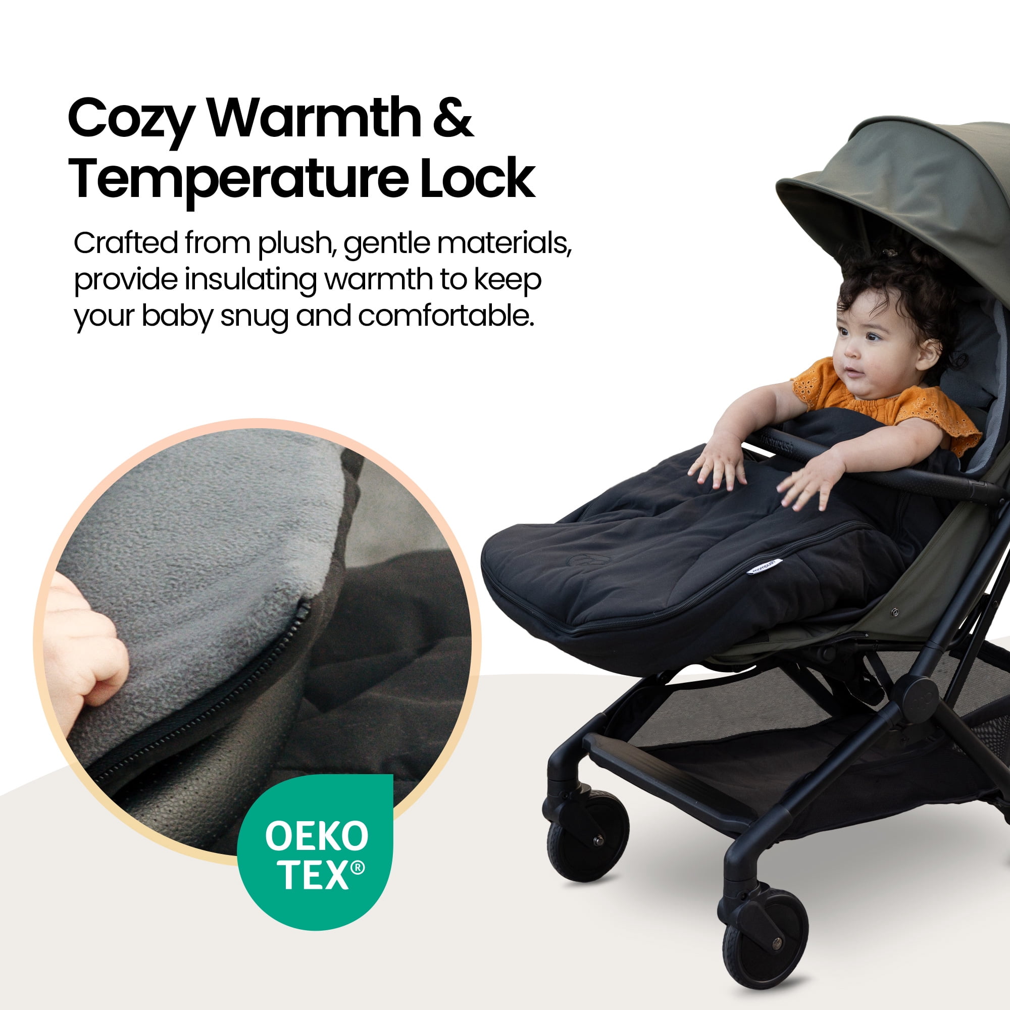 Mompush Baby Stroller Bunting Bags, Cozy Warmth & Temperature Lock, Winter Sleeping Bag with Cover for Baby, Easily Attach to Mompush Stroller Universal