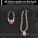 thumbnail image 4 of Organizador de joyas para colgar, 40 bolsillos de doble cara y 20 ganchos y bucles de cinta mágica, organizador de joyas (negro), 4 of 5