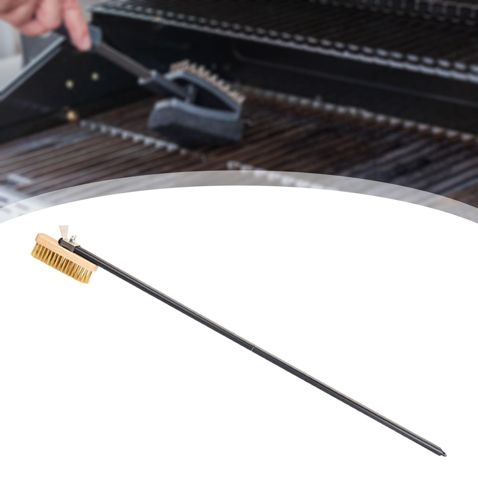 CarpNettore Pizza Oven Brush with Scraper Grill Cleaner Brush for Oven Barbecue Stovetop aluminum handle