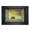 thumbnail image 1 of Spring Cutting Board, Looking out an Open Window to a Sunny Spring Birds Countryside Landscape, Decorative Tempered Glass Cutting and Serving Board, Small Size, Grey Marigold Brown, by Ambesonne, 1 of 1