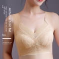 thumbnail image 4 of Sexy Lace Bras for Women Perspective Full Cup Solid Color Brassiere V-Neck Seamless Crop Top Female Push Up Breathable Lingerie, 4 of 7