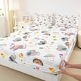 thumbnail image 3 of Feelyou Cute Elephant Animal Full Size Sheets, Rainbow Flower Bed Sheets, 4 Pieces, 3 of 7