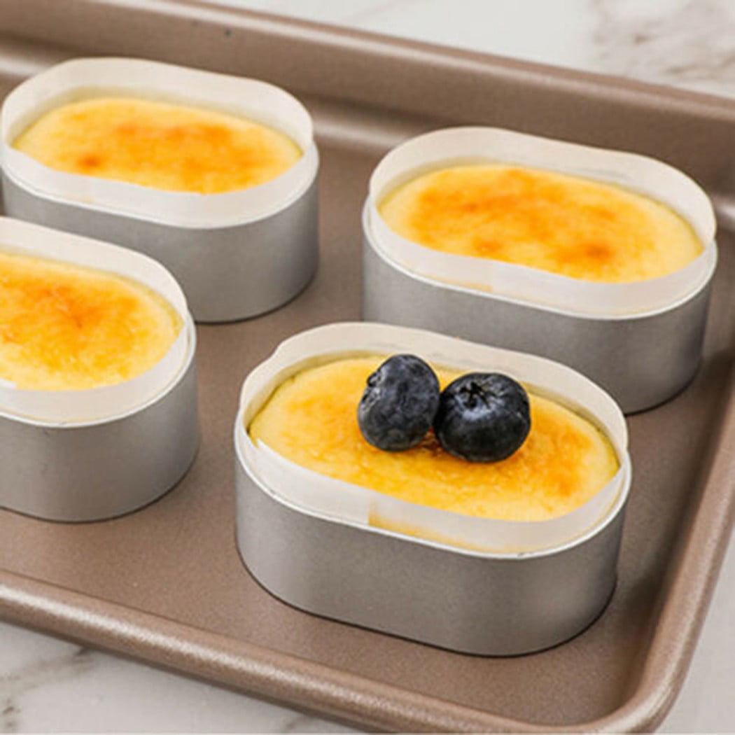 Details about   10*Aluminum Semi-cooked Cheese Mold Pastry Oval Cup Cake Dessert Baking/Molds 