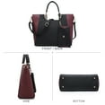 thumbnail image 6 of Dasein Women Two Tone Handbag Purse Top Handle Shoulder Bag Tote Hobo Work Bag w/Matching Clutch, 6 of 8