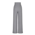 thumbnail image 4 of Lenpel Women's Wide Leg Lounge Pants Comfy High Waisted Solid Color Stretch Kintted Pants Baggy Casual Trousers, 4 of 4