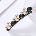thumbnail image 4 of Double-Layer Bangs Clip Sparkling Crystal Stone Braided Hair Clips for Women,Rsvelte Braided Hair Clip with 3 Small Clips,No Crease Hair Clips Styling Sectioning, 4 of 5
