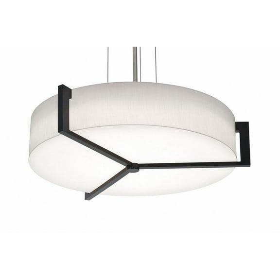 APP2432L5AJUDES-LW AFX Apex - Drum Pendant In Modern Style-5.5 Inches Tall and 27.15 Inches Wide-Satin Nickel/Espresso Finish-Linen White Shade