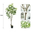 thumbnail image 2 of Artificial Tree, Faux Plants Indoor Outdoor, Tall Faux Plants In Pot, Artificial Plants With Lifelike Foliage Faux Pachira Aquatica Tree For Home Office Decor, 2 of 8