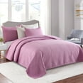 thumbnail image 2 of JML Quilt Set 3 Piece Microfiber Coverlet Shams Set, Soft Lightweight Queen, Lavender, 2 of 6