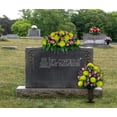 thumbnail image 4 of Sympathy Silks Artificial Cemetery Flowers-Lime Mum and Lavender Rose Bouquet & Saddle, 4 of 7