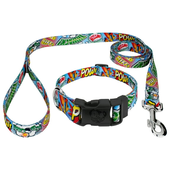 Country Brook Petz® Deluxe Comic Pop Dog Collar and Leash, Mini