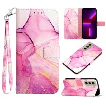 Feishell Fit for Samsung Galaxy S21 FE 5G Wallet Case with Wrist Strap,Stylish Marble Pattern Premium PU Leather Folio Flip Credit Card Slots Kickstand Shockproof Protective Phone Cover,A