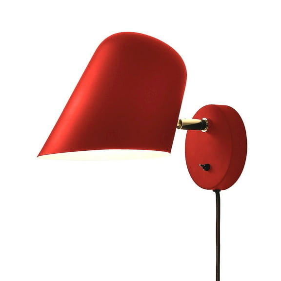 NOVA OF CALIFORNIA Culver Wall Sconce - Crimson Red, Plug-in, On/Off Toggle Switch