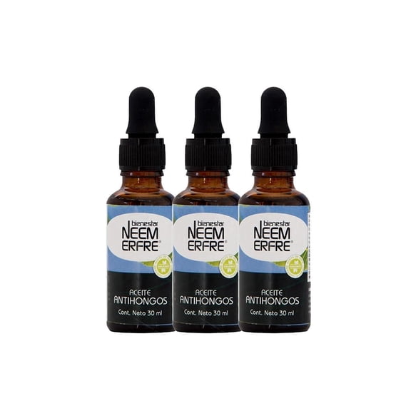 Pack de 3 Aceites preventivos de uñas Bienestar NEEM ERFRE de 330 ml c/u