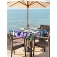 thumbnail image 3 of Outdoor Tablecloth with Umbrella Hole for Patio/Picnic/Party/Camping, Spring Flowers Waterproof Table Cloth Square Cover Washable, Watercolor Blossom Floral Black Plaid (60"x 60"), 3 of 8