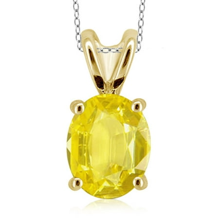 JewelersClub 2.00 Carat T.G.W. Yellow Sapphire Gemstone Pendant