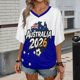 thumbnail image 1 of Women's Football Graphic T-Shirt, Women's V Neck Short Sleeve Soccer Fan T Shirt with Names Print Casual for Soccer Tournament 2026 Navy Size: XL, 1 of 5