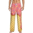 thumbnail image 2 of Goofa Pink Ice Cream Printed Soft Pajama Pants for Men, Wide Leg Comfy Casual Lounge Yoga Pants-Large, 2 of 9