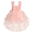 thumbnail image 2 of IBTOM CASTLE Toddler Baby Girls Birthday Party Dress Butterfly Embroidery Princess Tulle Tutu Wedding Pageant Evening Prom Ball Gown 12-18 Months Pink Floral, 2 of 8