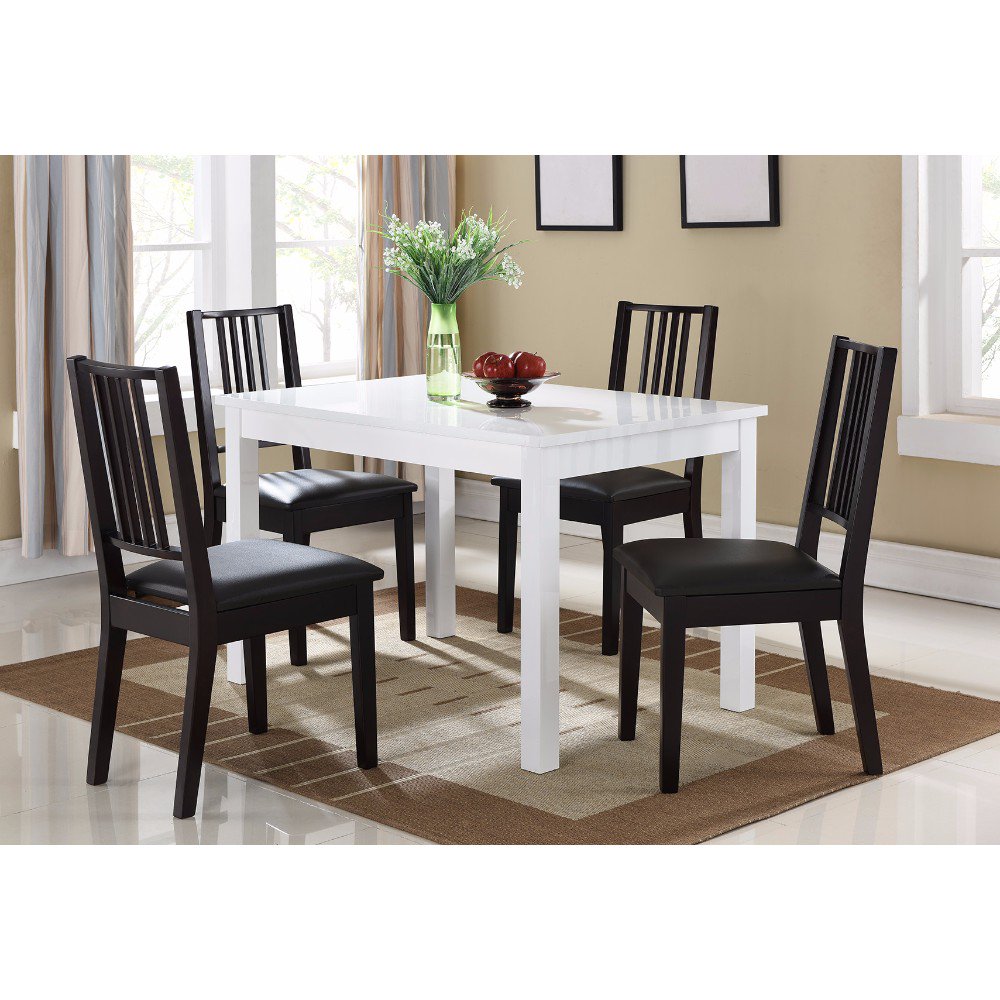 Lustrous Wooden Dining Table With Sturdy Legs, White