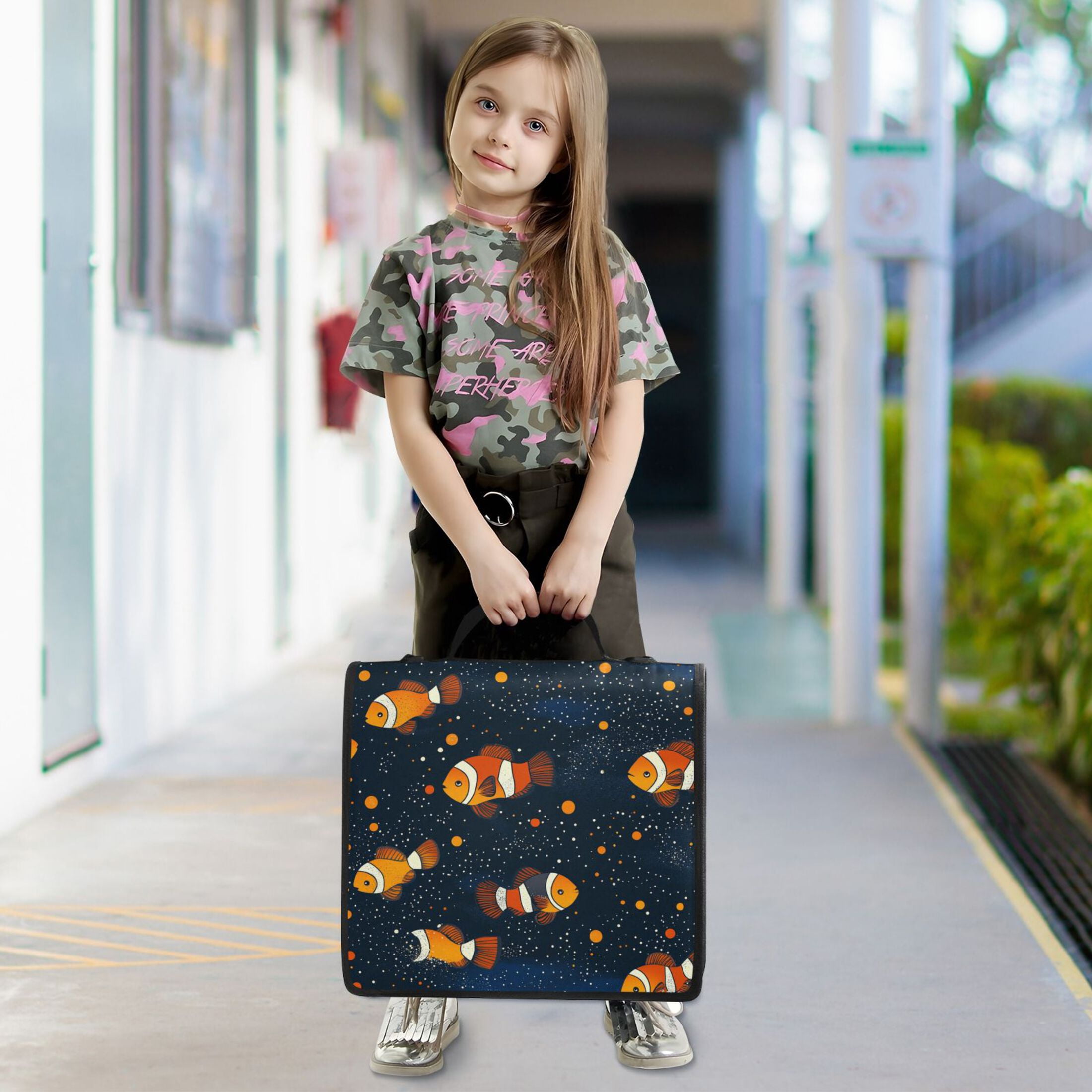YAZAOO Zipper Binder trapper keeper Documents Organized Design Cosmic Clownfish Printed