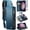 Fashion Blue, variant on for Samsung Galaxy S23 Plus/ S23+ Case, 【RFID Blocking】 for Samsung S23 Plus Wallet Case Women Men, PU Leather Magnetic Flip Strap Zipper Card Holder Phone Case for Galaxy S23 Plus, Black
