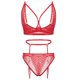 thumbnail image 1 of Gibobby Ropa interior mujer Mujeres Sexy Malla de Encaje Floral Bordado Liga ligada Lencería Ropa Interior Conjuntos de lencería Sexy(Rojo, G), 1 of 5