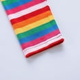 thumbnail image 6 of Mikilon Toddler Girls Long Sleeve Dress Stripe Rainbow Ruffle Cotton Casual Tunic Shirt Fall Winter School Dress, 6 of 9