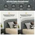 thumbnail image 5 of Costway Full Upholstered Bed Frame Adjustable Diamond Button Headboard Easy Assembly, 5 of 10