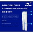 thumbnail image 3 of Mizuno Youth Boy's Premier Pro Piped Baseball Pant G2, 3 of 4