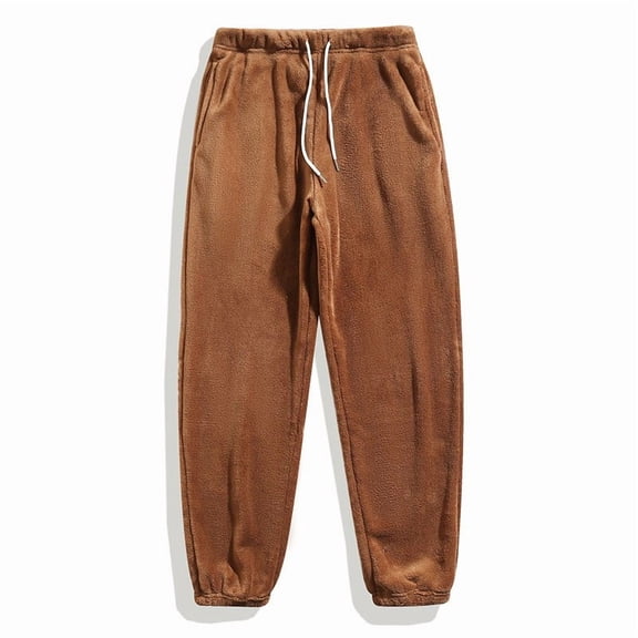 Blmnix Lounge Pants Men Pants Palazzo Baggy Low Waisted Corduroy Pants Bottoms Cropped Brown Taper Men's Casual Pants,L