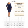 thumbnail image 6 of Unique Bargains Women's Plus Size Square Neck Pleated Front Sheath Dresses 3X Royal Blue, 6 of 6