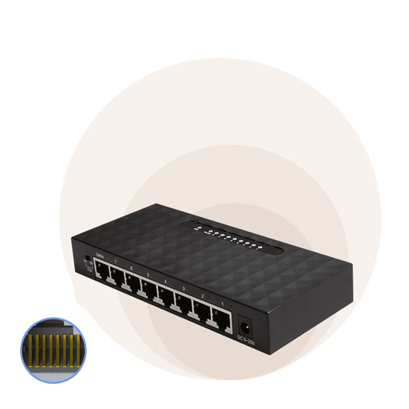8Port Gigabit Switch Ethernet Smart Switcher High Performance 1000Mbps Network Switch RJ45 Hub Internet Injector US Plug,1 * 8Port Gigabit Switch,As Shown