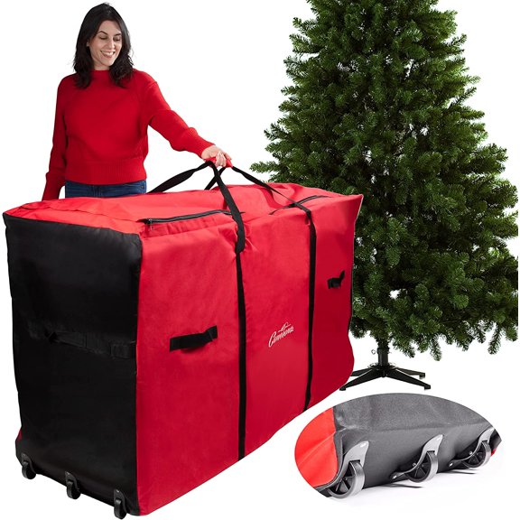 Phuchema Christmas Tree Storage Bag- Heavy Duty 58x24x34 Storage Container with Wheels