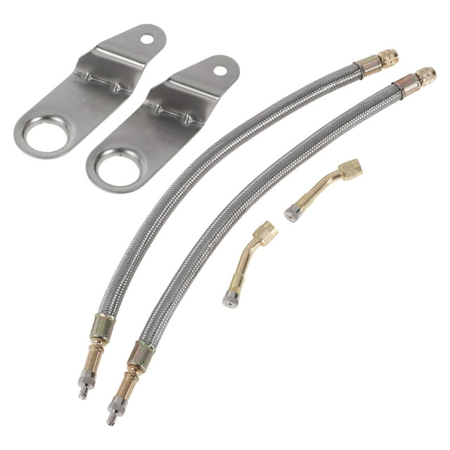 1 juego de extensión de válvula de llanta de cobre de 135 grados con extensor de vástago de válvula de llanta de acero inoxidable universal de 300 mm para automóvil, motocicleta, RV, camión, bicicleta