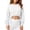 *White, variant on VBVC Women's Y2K Drawstring Hem Crop Sweatshirt, Ladies' Long Sleeve Cropped Pullover, Casual Athletic Workout Top For Women, Gray , S-2XL