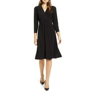 Anne Klein Women's Matte Jersey Fit & Flare Dress Black Size Medium