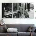 thumbnail image 4 of 3pcs Frameless Canvas Wall Art - Black and White Leopard City Reflection Triptych, Modern Decorative Vertical Spray Painting for Living Room, Office, Bar - Unique Birthday & Holiday Gift Idea, Large, 4 of 4