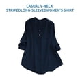 thumbnail image 4 of Camisa de mujer Manga larga Primavera Otoño Blusa Cuello en V Chica Top suelto, Azul, 5XL Advancent AP000936-24, 4 of 7