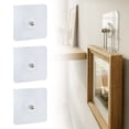 thumbnail image 2 of No Drill Adhesive Wall Hooks Heavy Duty Self Adhesive Picture Hangers Nail Free Wall Mount Hooks Reusable Transparent Sticky Hooks For Bathroom Kitchen Office (1/3/6 PCS), 2 of 7