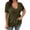 Army Green, variant on Noric Women Plus Size Ribbed T-Shirt V Neck Short Sleeve Fitted Pullover Tee Stretchy Soft Casual Summer Basic Top