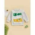 thumbnail image 2 of FEORJGP Toddler Baby Boys Girls Sweatshirts 6M 1T 2T 3T 4T Kids Long Sleeve Pullovers Fuzzy Shamrock Embroidery Jumpers Round Neck Loose Tops Infant Casual Daily Soft Clothes for Spring Fall, 2 of 9